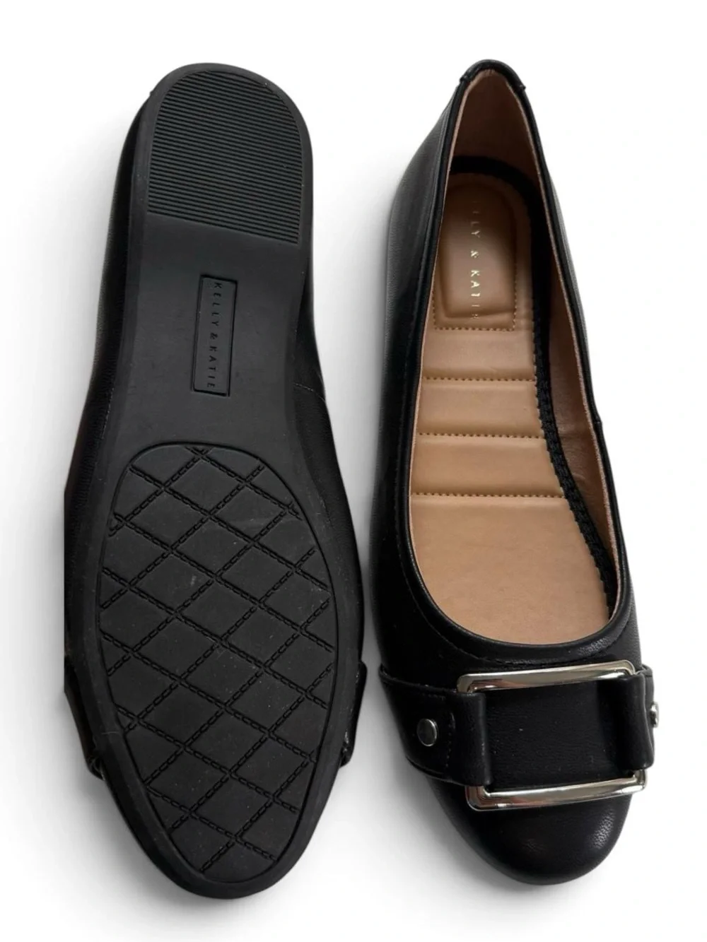 Kelly & Katie Presley Women's Black Ballet Flats Buckle Size 10M NWT